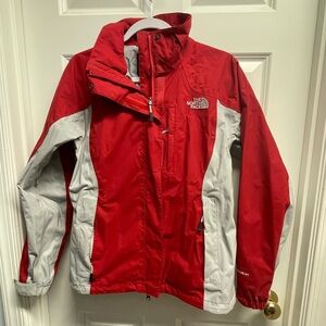 The North Face HyVent Red Insulated Hooded Windbreaker Jacket